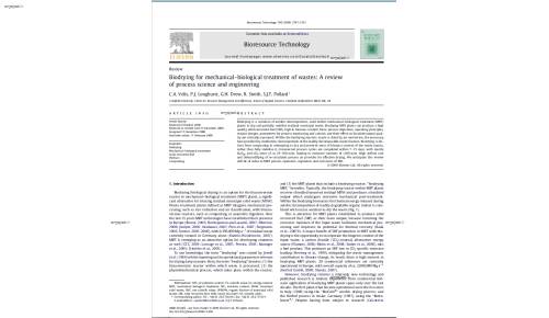 Biodrying for mechanical–biological treatment of wastes: A review of process science and engineering